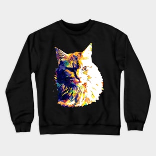 cute cat wpap popart Crewneck Sweatshirt